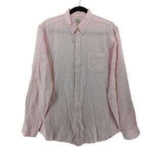 J. Crew Irish Linen Dress Shirt‎ Men's XXLT Pink BG374 Baird McNutt Button Down